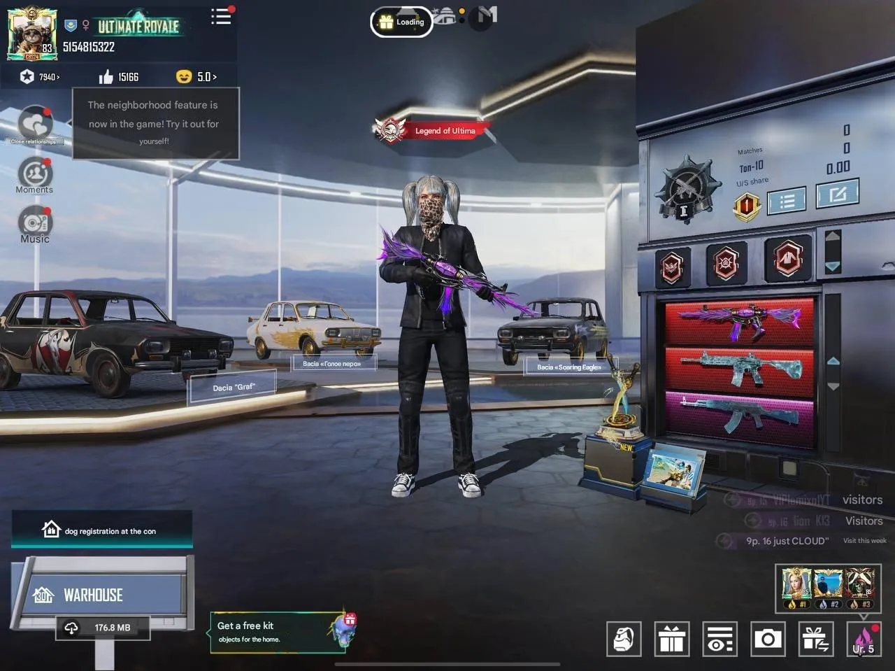 PGM258 Flora Lv.4, Sylvan Lv.4, 2 M416 Lv.7, Full Mission Impossible, 70+ Mythics, 30+ Lab Guns, Full Exterior (G)